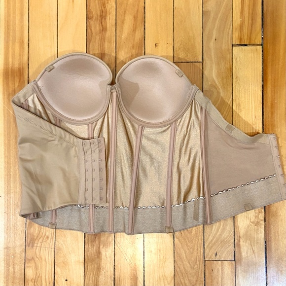 Vintage 90s nude / tan strapless bustier - Picture 4 of 5